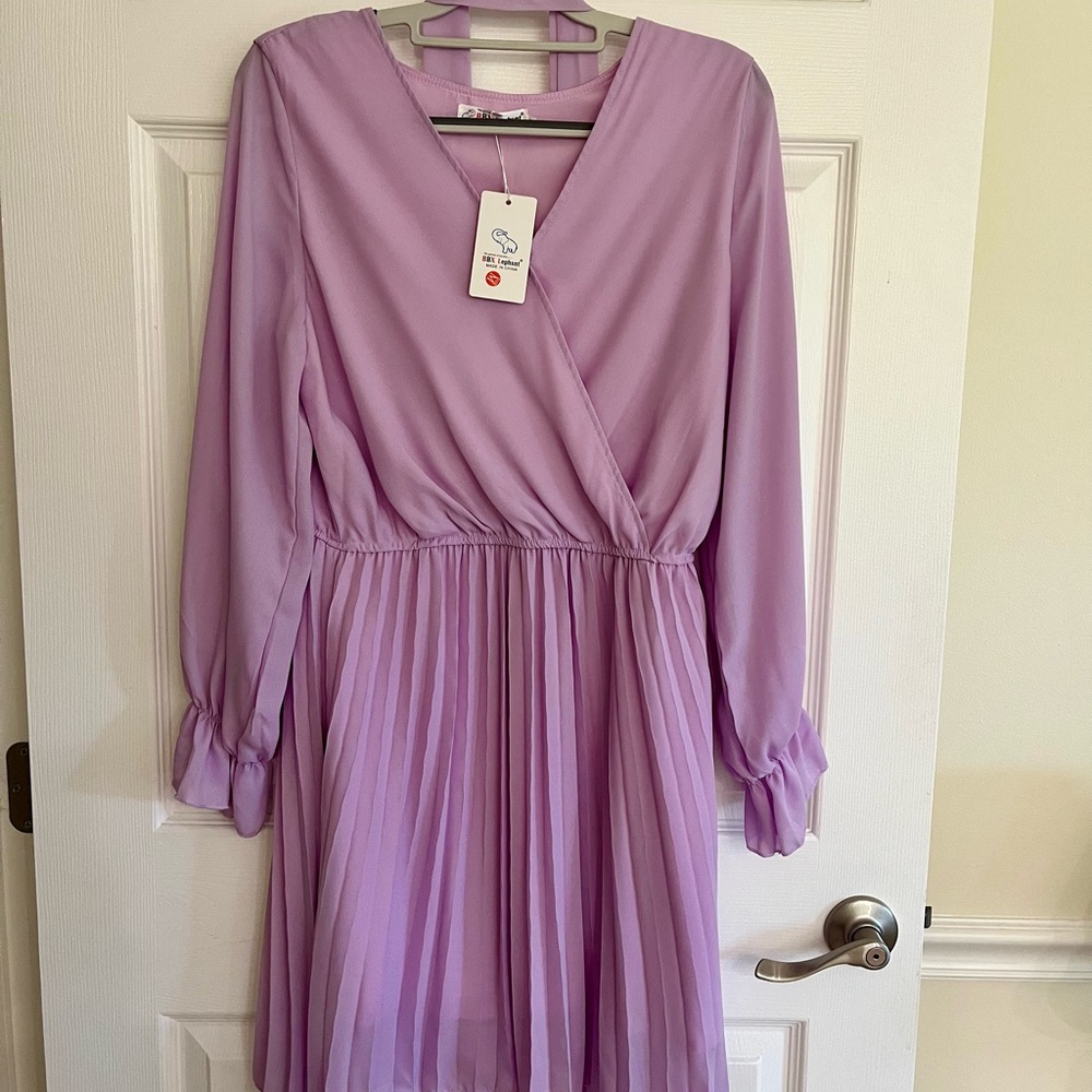 Cocktail Dress - Wrap Silhouette with pleated skirt